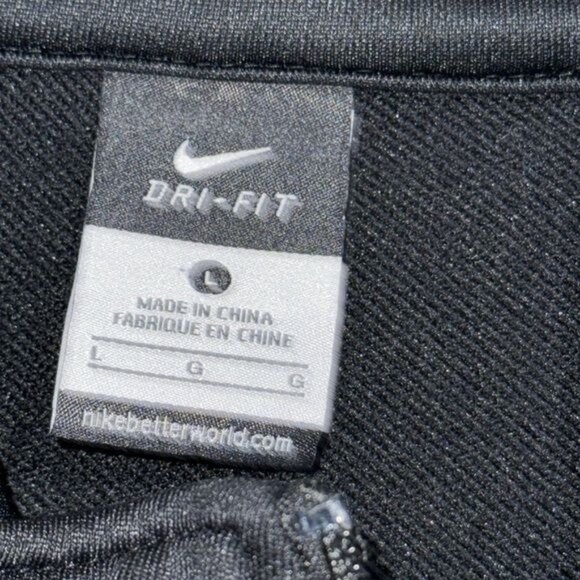 Nike Dri-Fit Black & Neon Yellow Full-Zip Jacket L Unisex 100% Polyester Lightwe - Picture 2 of 9